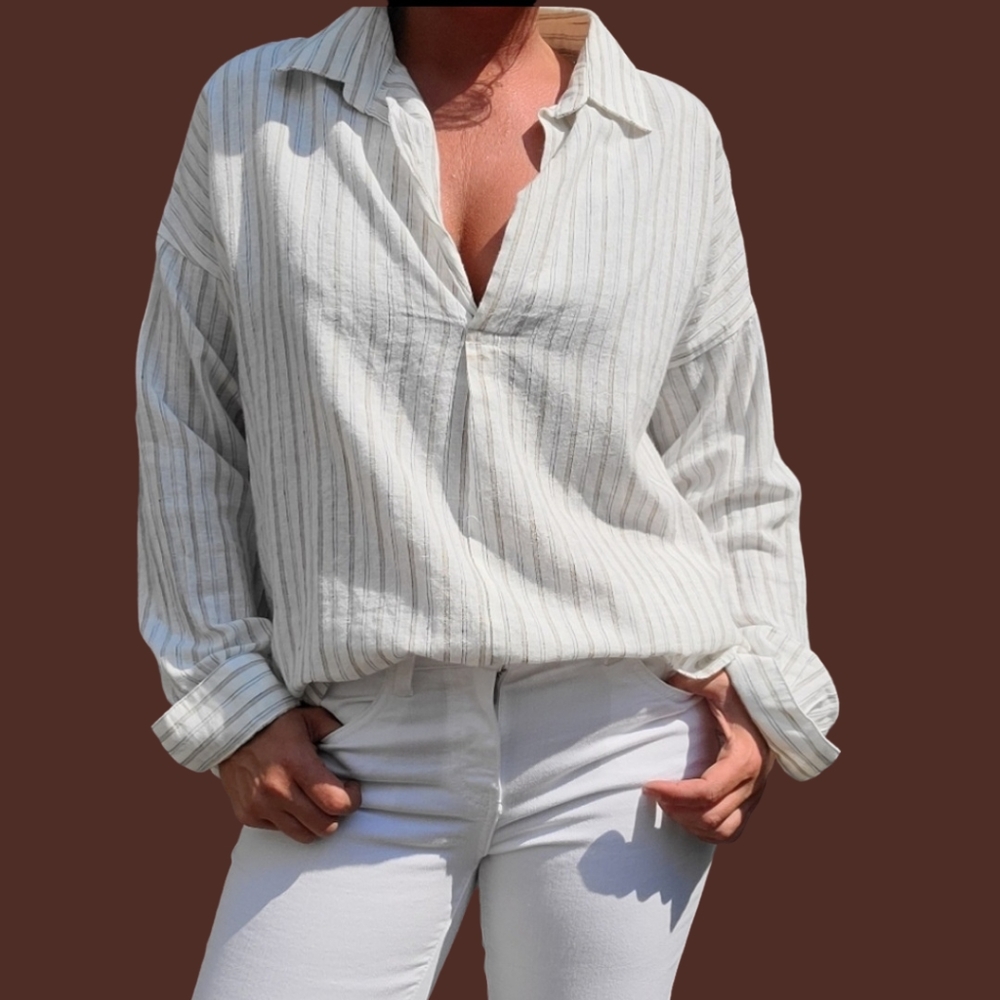 Lovestitch Yarn Dye Striped Long Sleeve Shirt